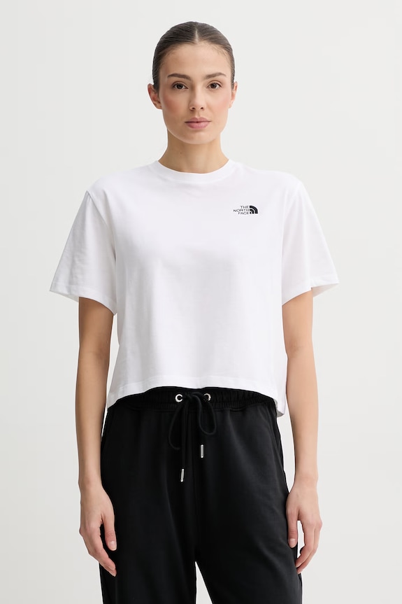 The North Face t-shirt γυναικείο βαμβακερό Evolution Simple Dome λευκό NF0A8FDHFN41