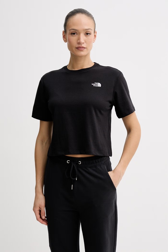 The North Face t-shirt basic damski bawełniany Evolution Simple Dome czarny NF0A8FDHJK31
