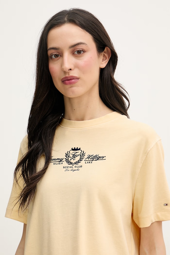 Tommy Hilfiger tričko dámske bavlnené žltá WW0WW48713