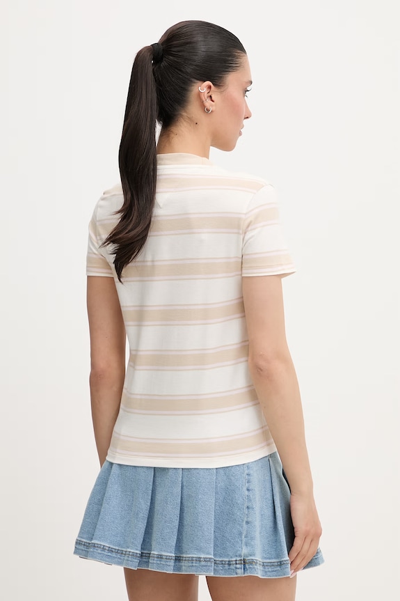 Îmbrăcăminte Tommy Jeans tricou pentru femei, din bumbac DW0DW21834 bej