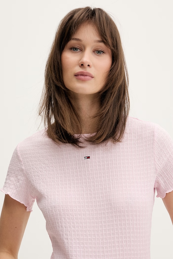 Tommy Jeans T-shirt damski różowy DW0DW22219