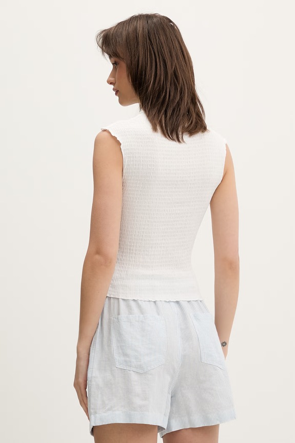Odzież Tommy Jeans top damski DW0DW22220 biały