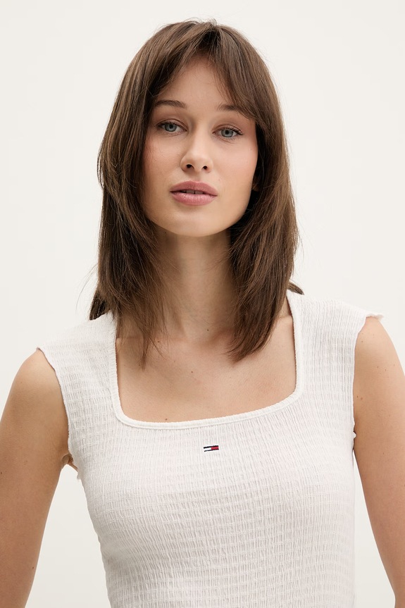 Tommy Jeans top damski biały DW0DW22220