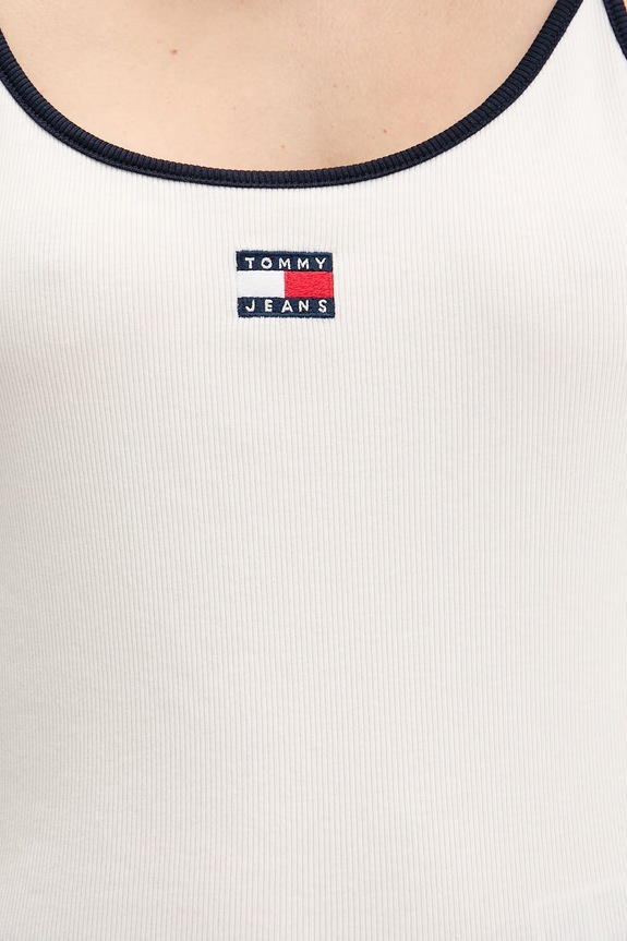Tommy Jeans top damski bawełniany z elastanem DW0DW22261 biały