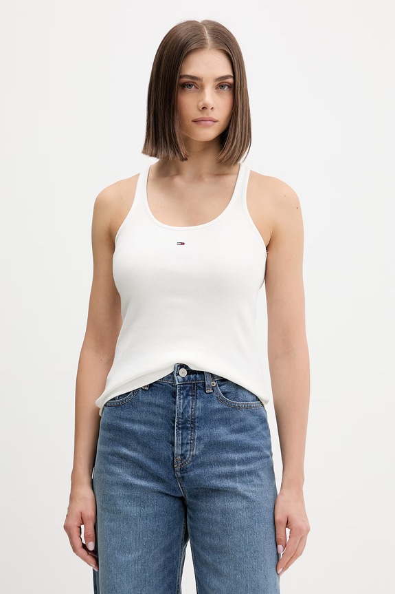 Tommy Jeans bokserka damska bawełniana z elastanem beżowy DW0DW22264