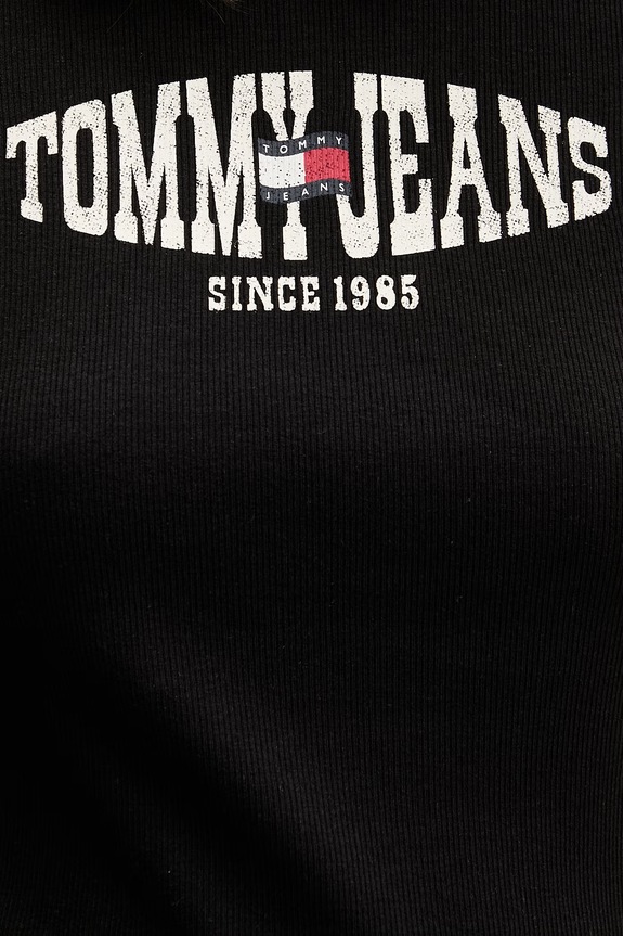 Tommy Jeans T-shirt damski z bawełną DW0DW22272 czarny
