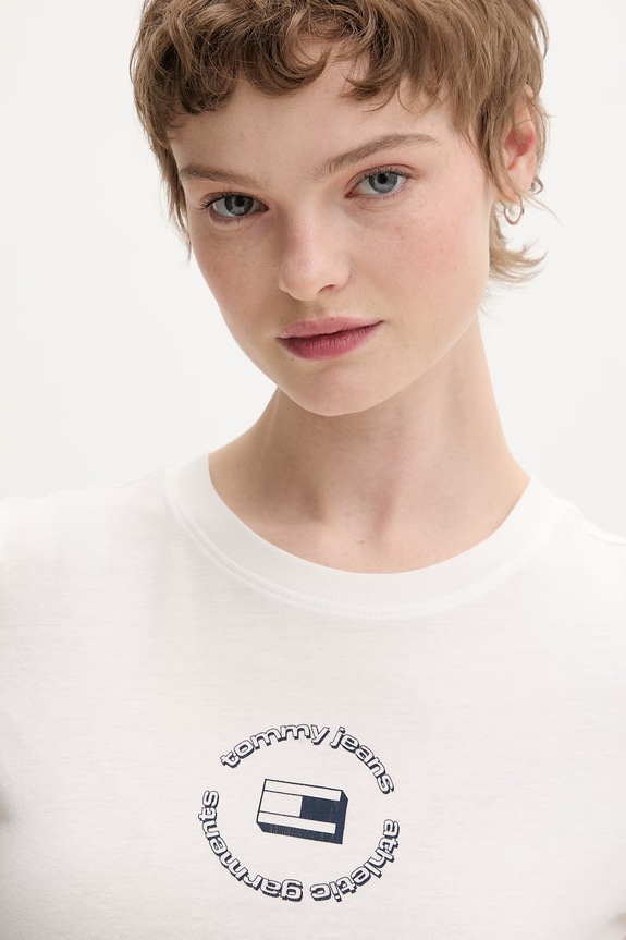 Tommy Jeans Basic tričko dámske bavlnené biela DW0DW22273