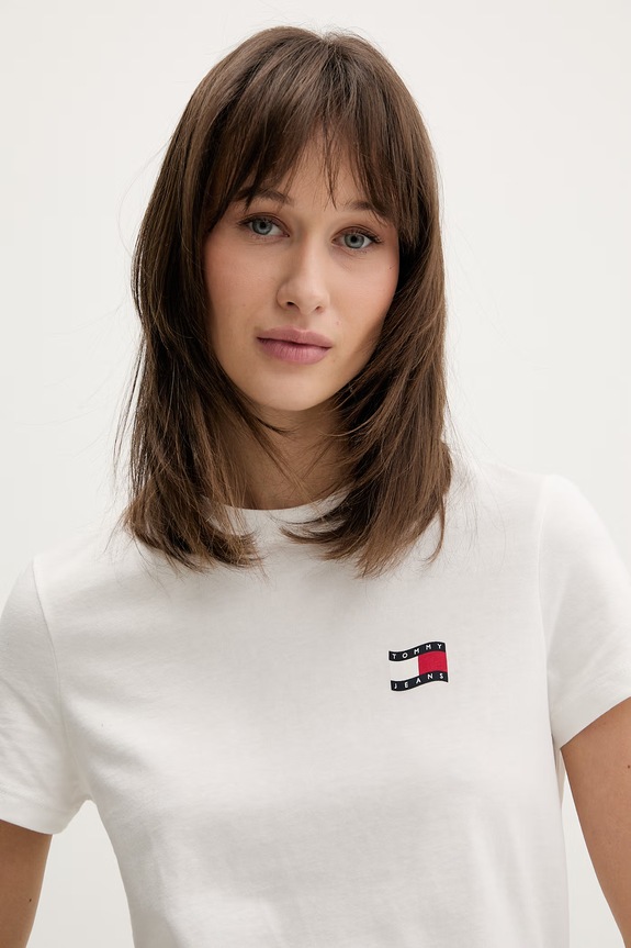 Tommy Jeans T-shirt damski bawełniany biały DW0DW22274