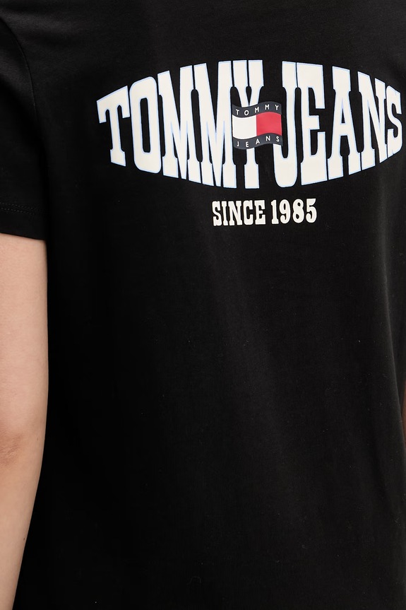 Tommy Jeans T-shirt damski bawełniany DW0DW22274 czarny