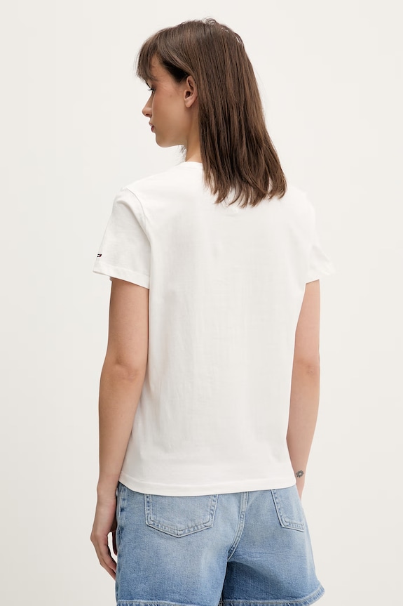 Odzież Tommy Jeans T-shirt damski bawełniany DW0DW22277 beżowy