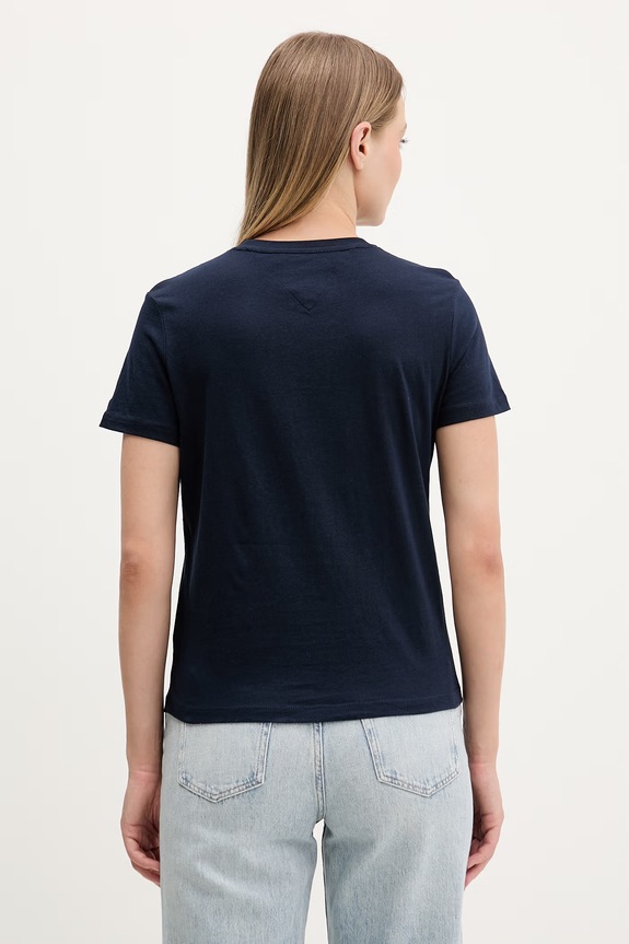 Odzież Tommy Jeans T-shirt damski bawełniany DW0DW22277 granatowy