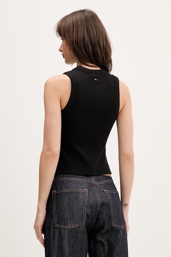 Oblečenie Tommy Jeans top dámsky bavlnený s elastanom DW0DW22280 čierna