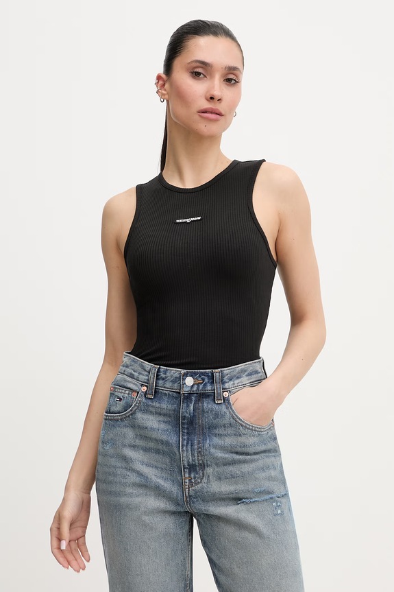 Tommy Jeans top damski czarny DW0DW22282