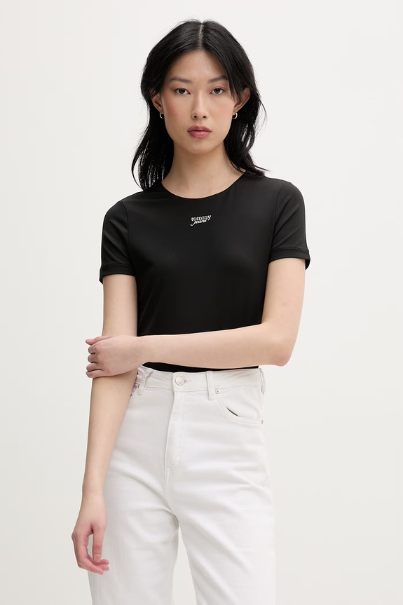 Tommy Jeans tričko dámske čierna DW0DW22284