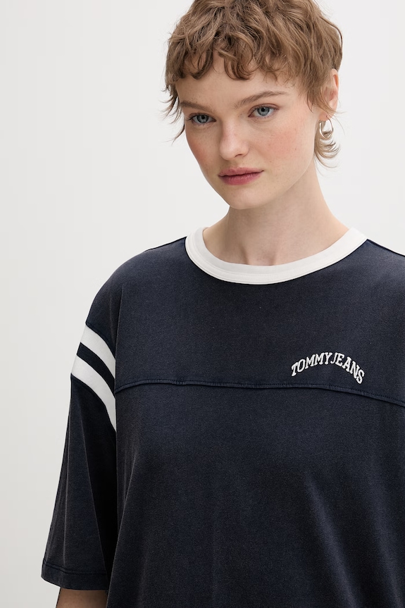 Tommy Jeans t-shirt damski bawełniany granatowy DW0DW22307