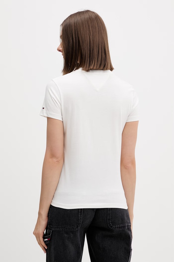 Îmbrăcăminte Tommy Jeans tricou pentru femei, din bumbac DW0DW22310 bej