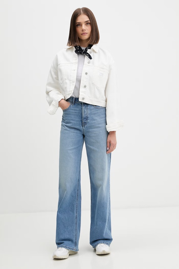 Tommy Jeans tricou pentru femei, din bumbac DW0DW22310 gri SS26
