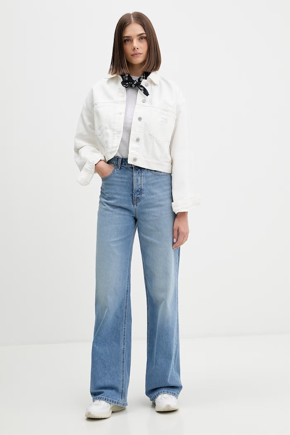 Tommy Jeans tricou pentru femei, din bumbac DW0DW22310 gri SS26