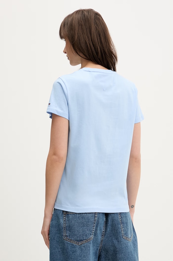 Odjeća Tommy Jeans majica za žene od pamuka DW0DW22310 plava