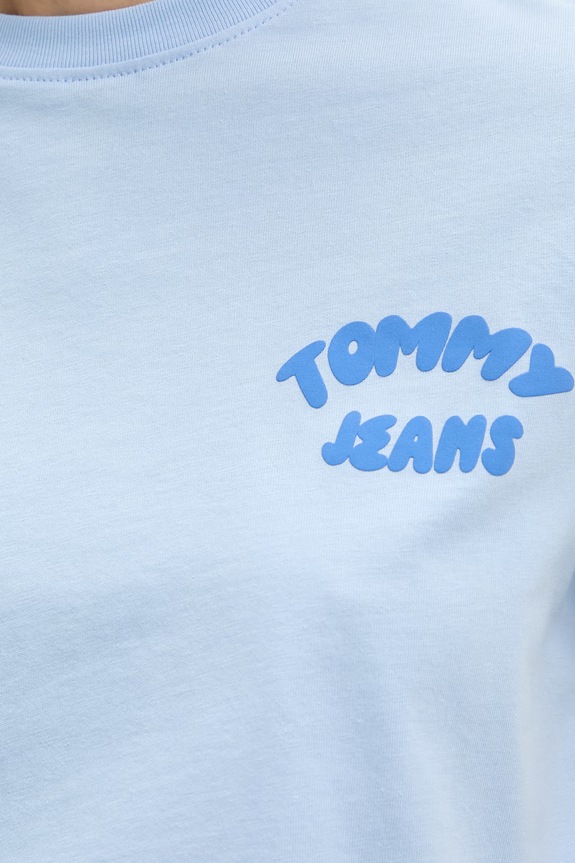 Tommy Jeans majica za žene od pamuka DW0DW22310 plava