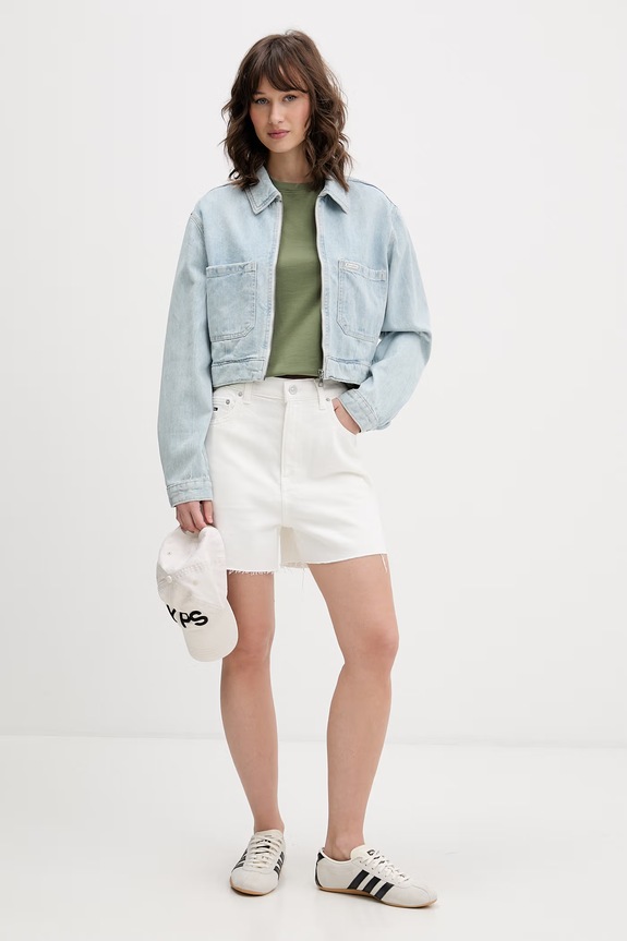 Tommy Jeans tricou pentru femei, din bumbac DW0DW22310 verde SS26