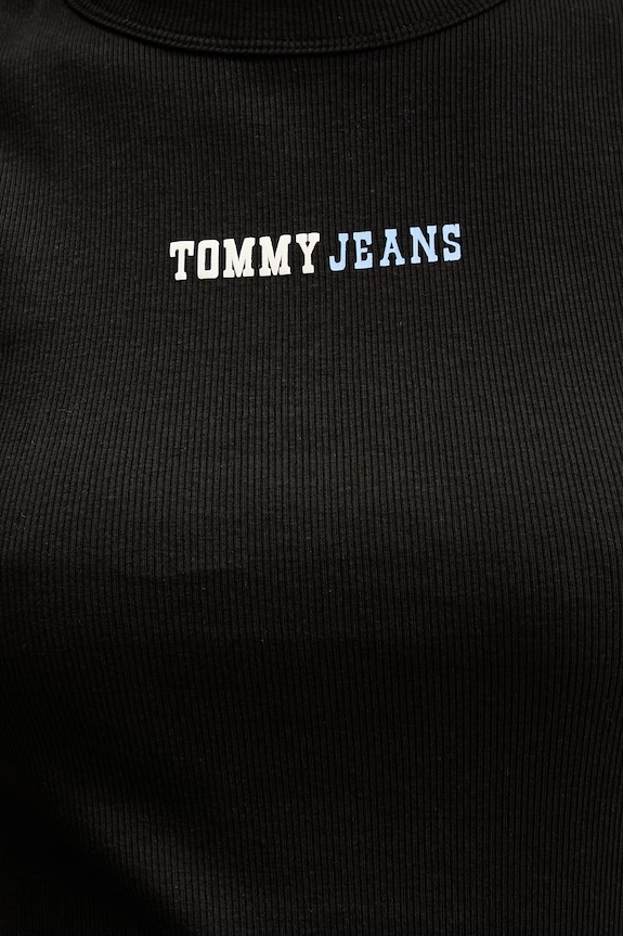Tommy Jeans top damski bawełniany z elastanem DW0DW22577 czarny