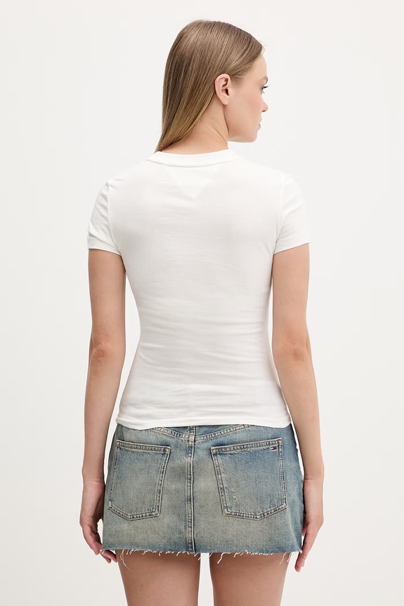 Odzież Tommy Jeans T-shirt damski bawełniany DW0DW22781 biały