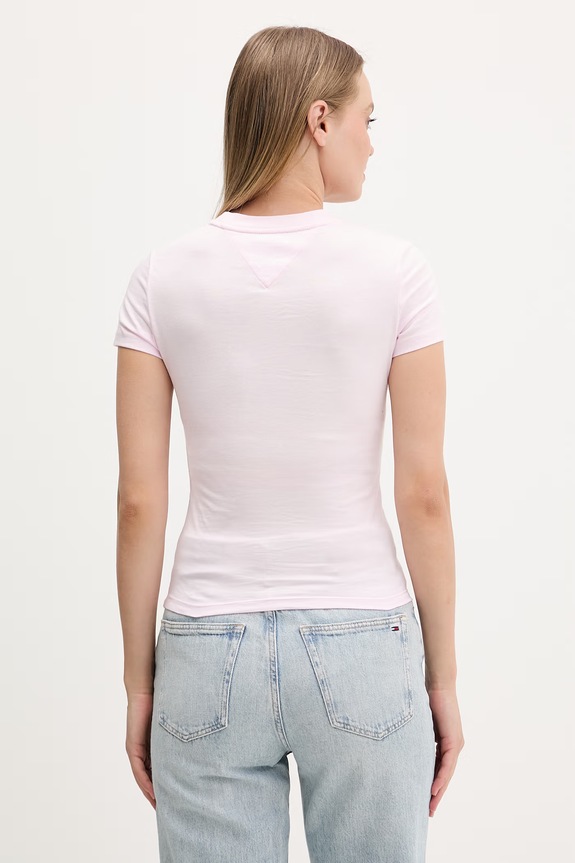 Odzież Tommy Jeans T-shirt damski bawełniany DW0DW22781 różowy