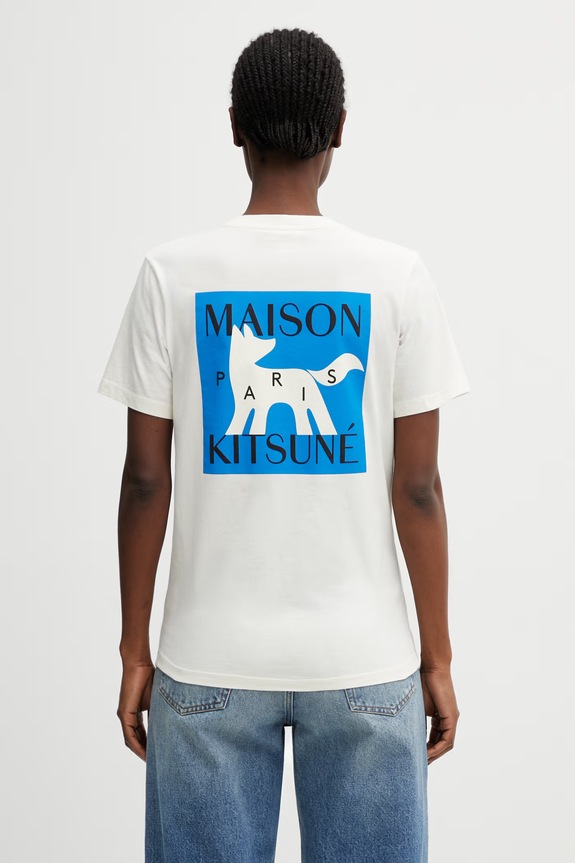 Maison Kitsuné Gallery fox t-shirt cotton Women's beige QW00104KJ7026