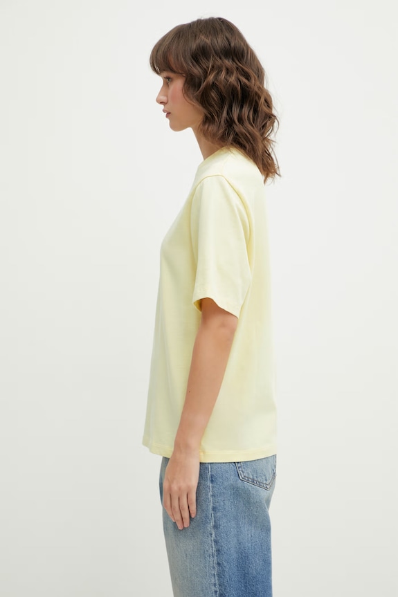 Maison Kitsuné cotton t-shirt Album Logo QW00110KJ0119 yellow SS26