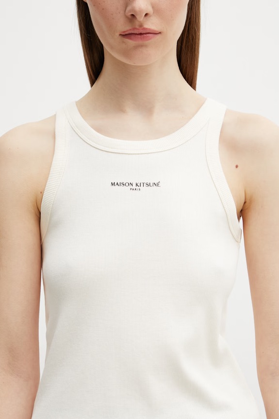 Maison Kitsuné Women's Cotton Top beige QW00600KA0033