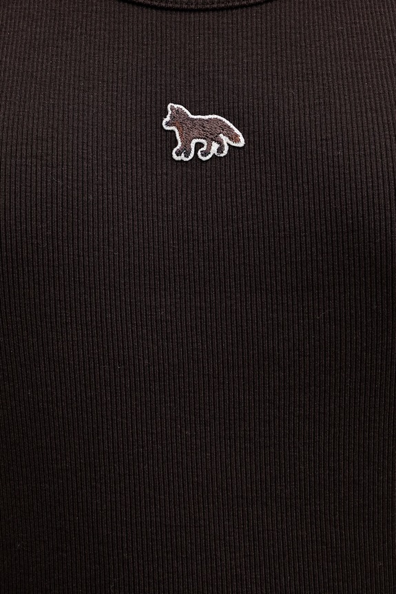 Maison Kitsuné top bawełniany Baby Fox brązowy MW00121KA0033