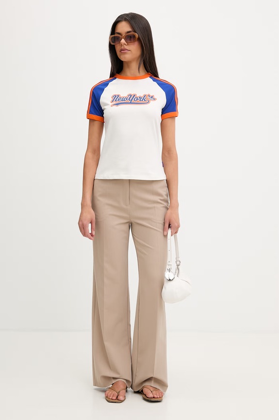 adidas Originals tričko dámské bavlněné s elastanem KE0649 béžová SS26