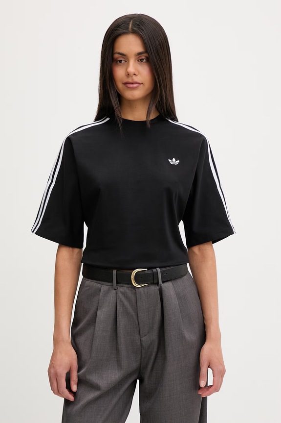 adidas Originals majica ženska od pamuka s elastanom crna KY5091