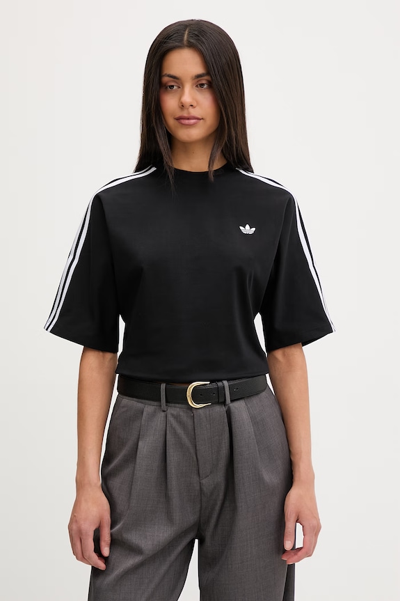adidas Originals majica ženska od pamuka s elastanom crna KY5091