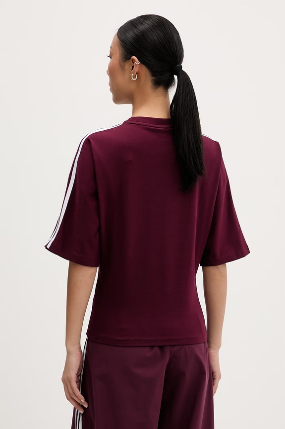 Ρούχα adidas Originals t-shirt γυναικείος βαμβακερός με ελαστάν KY5092 μπορντό
