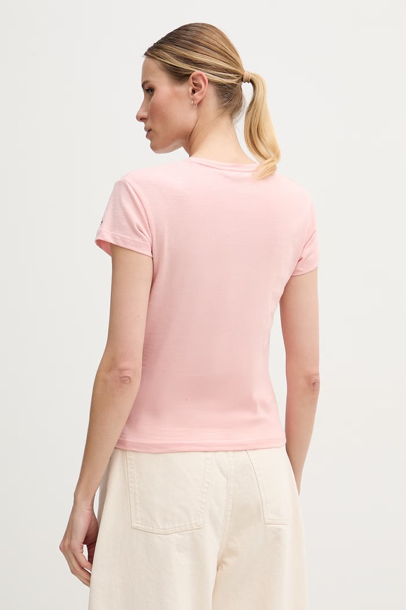 Ruházat Tommy Hilfiger basic női pamut WW0WW48702 rózsaszín
