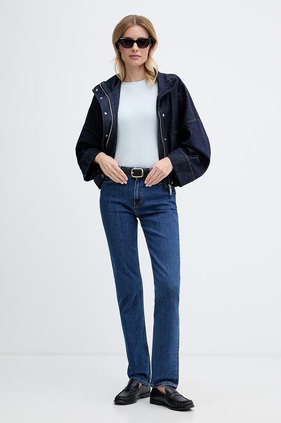 Tommy Hilfiger tricou basic pentru femei, din bumbac WW0WW48702 albastru SS26