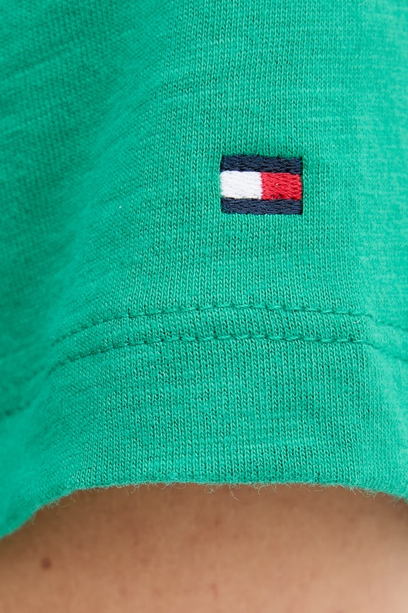 Tommy Hilfiger T-shirt basic damski bawełniany WW0WW48702 zielony