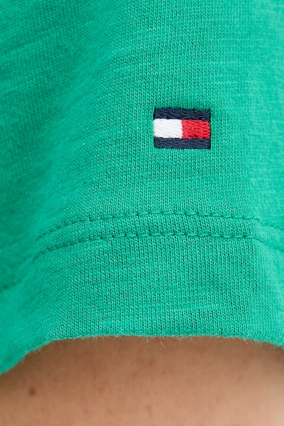 Tommy Hilfiger T-shirt basic damski bawełniany WW0WW48702 zielony