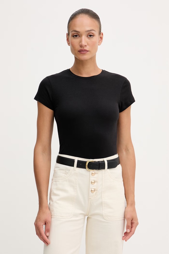 Tommy Hilfiger basic tričko dámské bavlněné černá WW0WW48702