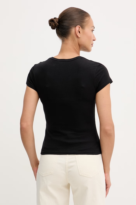 Oblečení Tommy Hilfiger basic tričko dámské bavlněné WW0WW48702 černá