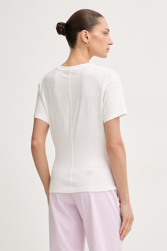 Odzież Tommy Hilfiger T-shirt damski bawełniany WW0WW49256 beżowy