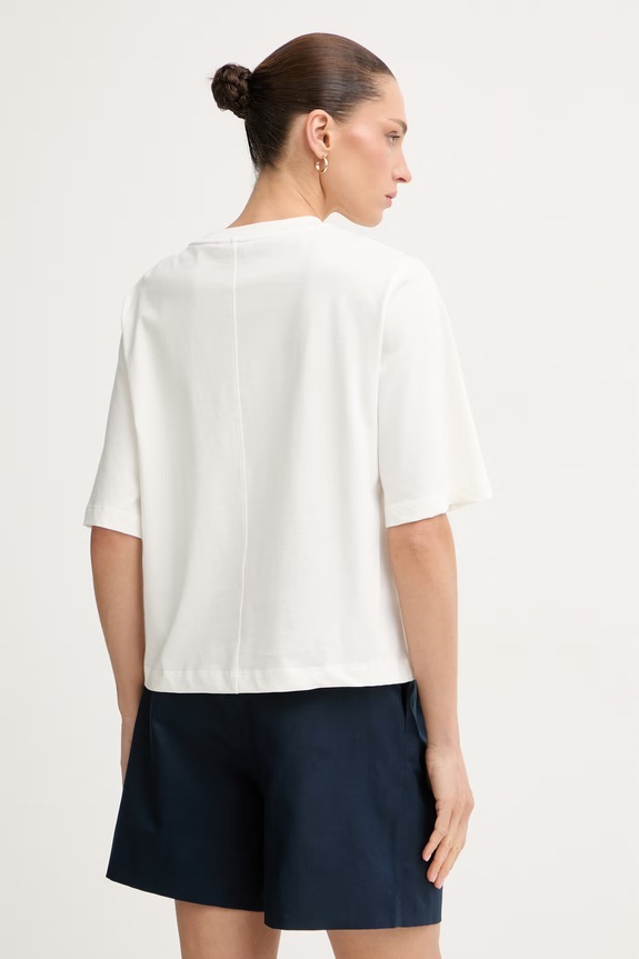 Odzież Tommy Hilfiger T-shirt damski bawełniany WW0WW50826 beżowy