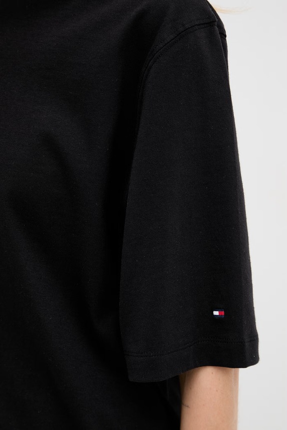 Tommy Hilfiger majica ženska od pamuka WW0WW50826 crna