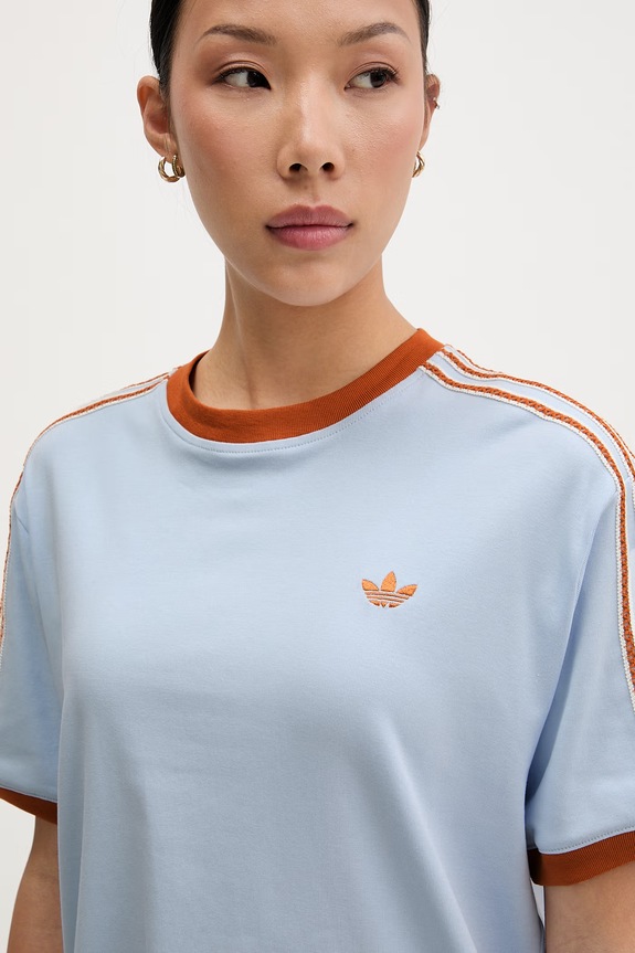 adidas Originals tričko dámské bavlněné s elastanem modrá KY8125