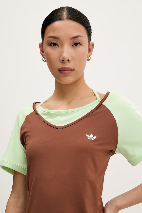 adidas Originals t-shirt γυναικείο Vintage καφέ KY8131