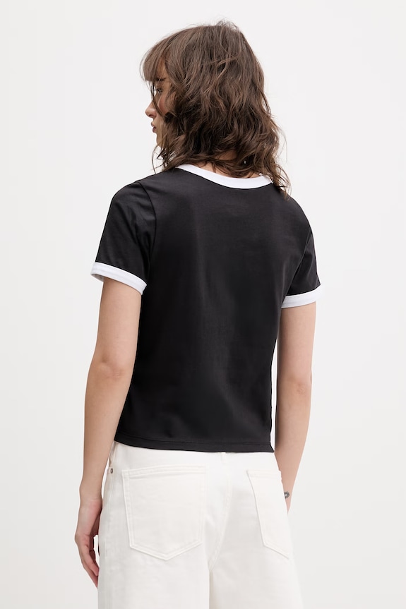 Ρούχα Vans t-shirt γυναικείο βαμβακερό VN000W24BLK1 μαύρο