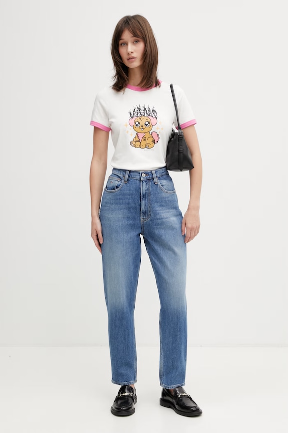 Vans T-shirt damski bawełniany VN000W24C9F1 beżowy SS26