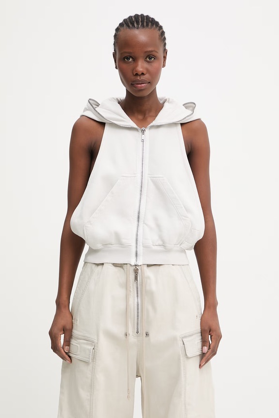 Rick Owens DRKSHDW Cyclops Gimp Women's cotton sleeveless sweatshirt beige DS01F4121.F